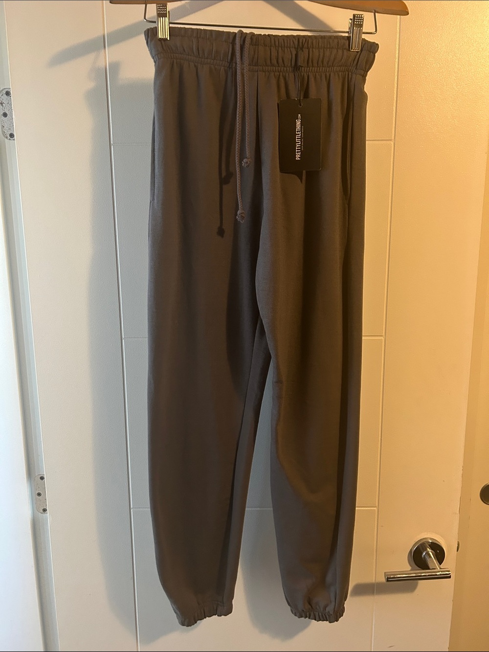 PrettyLittleThing Charcoal Elastic-Waist Joggers